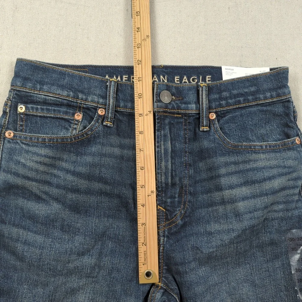 American Eagle Jeans Mens 30x32 Blue Original Straight Distressed New